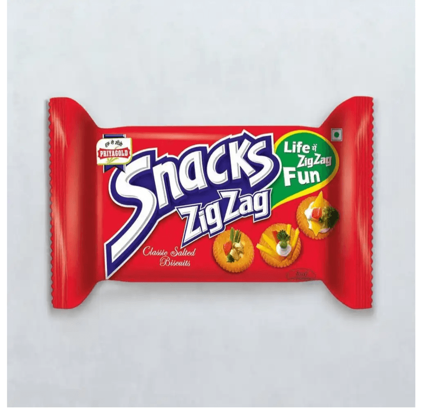 PriyaGold Snacks Zig Zag Classic Salted Biscuits 180 g